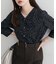 【natural couture】パール釦Vネック7分袖ブラウス