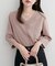 【natural couture】パール釦Vネック7分袖ブラウス