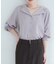 【natural couture】オープンカラー袖口シャーリングブラウス
