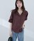 【natural couture】オープンカラー袖口シャーリングブラウス