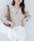 【natural couture】オープンカラー袖口シャーリングブラウス