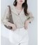 【natural couture】オープンカラー袖口シャーリングブラウス