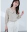 【natural couture】オープンカラー袖口シャーリングブラウス