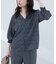 【natural couture】オープンカラー袖口シャーリングブラウス