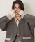 【WEB限定】【nane】Wフェイス配色カーディガン