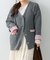 【WEB限定】【nane】Wフェイス配色カーディガン