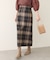 【natural couture】チェック柄ペンシルスカート