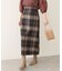 【natural couture】チェック柄ペンシルスカート