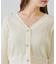 裾レースリボン釦カーディガン