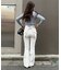 【後ろ姿まで可愛い】バックリボンデニムフレアパンツ