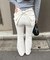 【後ろ姿まで可愛い】バックリボンデニムフレアパンツ