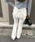 【後ろ姿まで可愛い】バックリボンデニムフレアパンツ