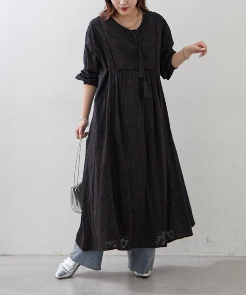 Nati！ジャガード ワンピース nane】【India series】ジャガードレースワンピース｜ナイスクラップ