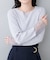 【natural couture】袖口シアーリブニット