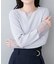 【natural couture】袖口シアーリブニット