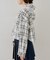 【RMAF】丈違いチェックフードレース付ブラウス