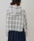 【RMAF】丈違いチェックフードレース付ブラウス