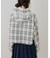 【RMAF】丈違いチェックフードレース付ブラウス