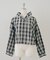 【RMAF】丈違いチェックフードレース付ブラウス