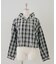 【RMAF】丈違いチェックフードレース付ブラウス