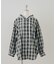 【RMAF】丈違いチェックフードレース付ブラウス