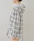 【RMAF】丈違いチェックフードレース付ブラウス