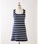 【Seemi】２枚セットボーダーニットワンピース