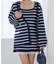 【Seemi】２枚セットボーダーニットワンピース