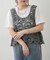 【きれいめカジュアルセットアイテム】かぎ針ベスト&Tシャツ