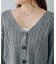 袖レースアップカーデ