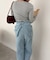 後リボンストレートデニム