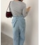 後リボンストレートデニム