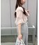 【continuer】5分袖ラッフルブラウス&シャーリングキャミ