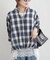 先染めチェックタケノコタックブラウス