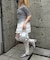 【continuer de】レース×シフォンミニスカート