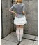 【continuer de】レース×シフォンミニスカート