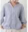 多釦後リボンたけのこブラウス
