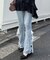 【continuer】圧倒的な美脚・脚長効果を叶える、レースアップフレアデニム