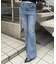 【continue】SM展開ありレースアップリボンポケット付きセミフレアデニム