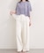 【natural couture】パール釦半袖ニットカーディガン