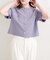 【natural couture】パール釦半袖ニットカーディガン