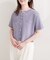 【natural couture】パール釦半袖ニットカーディガン