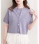 【natural couture】パール釦半袖ニットカーディガン