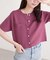 【natural couture】パール釦半袖ニットカーディガン