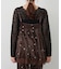 ベロア花刺繍裾レースキャミ
