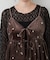 ベロア花刺繍裾レースキャミ