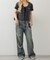 【continuer】【サイズ展開あり】リボンビジューチャーム付きワイドパンツ