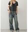 【continuer】【サイズ展開あり】リボンビジューチャーム付きワイドパンツ