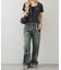 【continuer】【サイズ展開あり】リボンビジューチャーム付きワイドパンツ