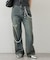 【continuer】【サイズ展開あり】リボンビジューチャーム付きワイドパンツ
